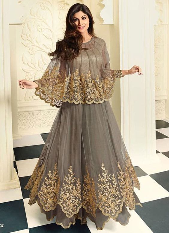 Shilpa shetty cape style anarkali Theunstitchd Women s Fashion Blog