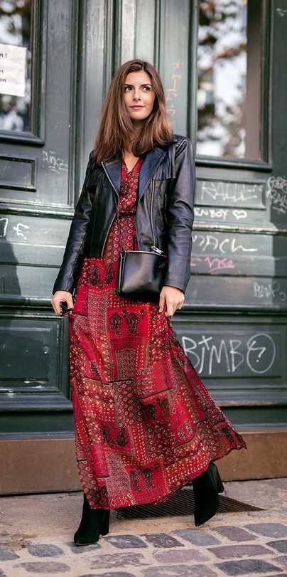 Dress With Leather Jacket Theunstitchd Women s Fashion Blog