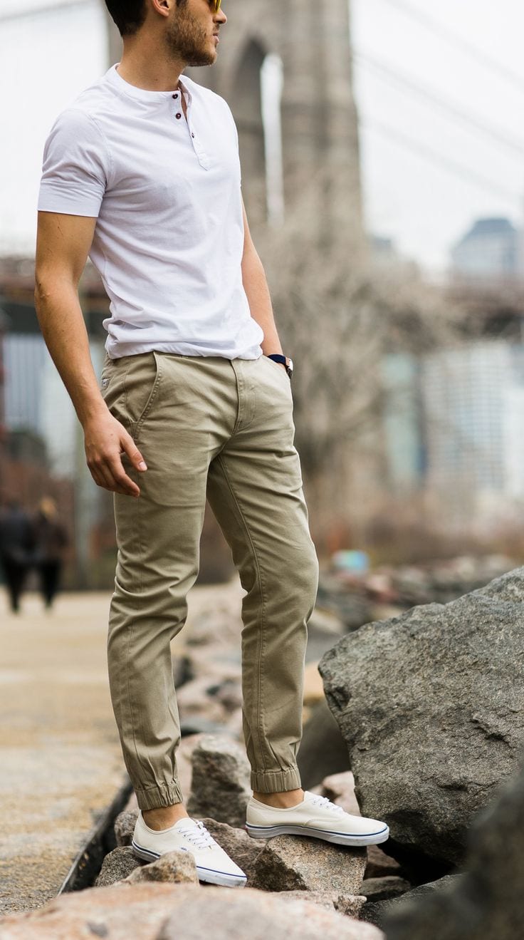 mens khaki chino outfit