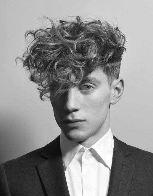 wavy hair men side part