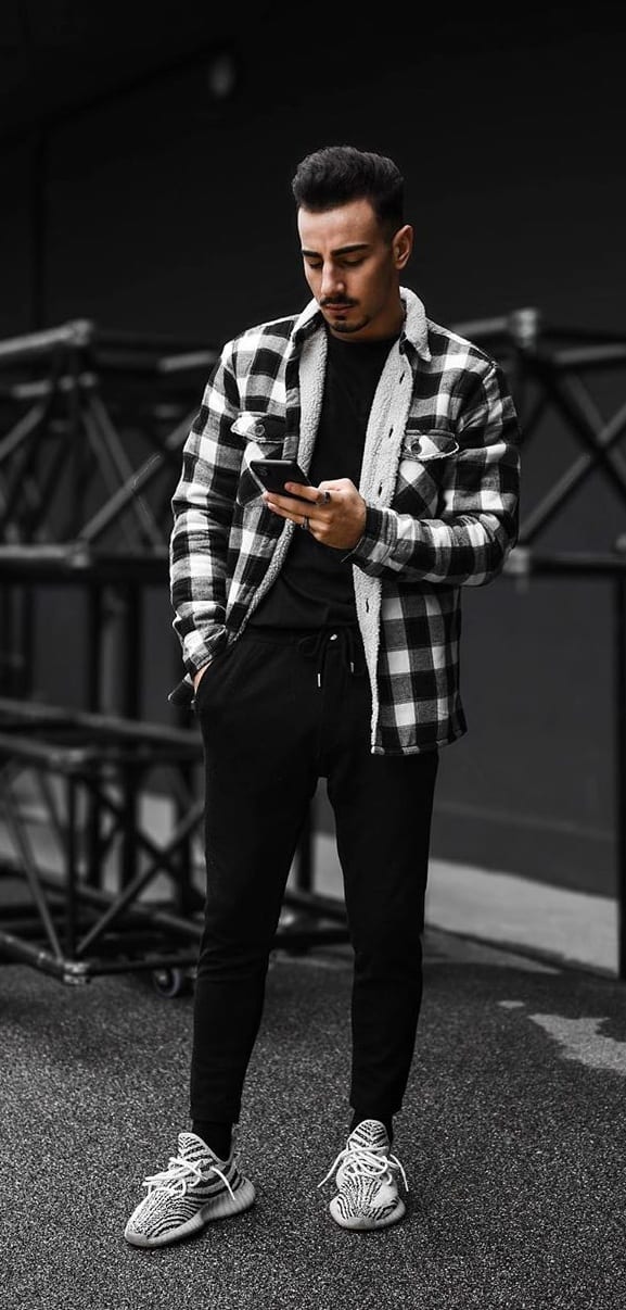 checkered jacket outfit 