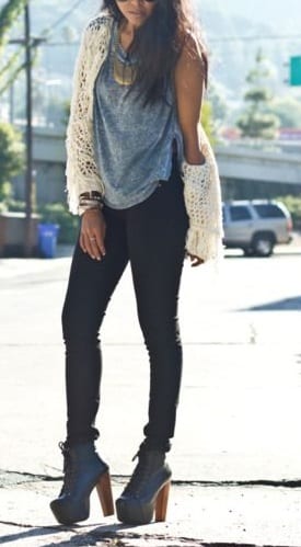 Casual look fashion with heels