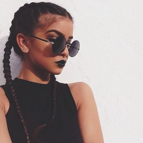 dutch braid pigtails with black sunglasses - Theunstitchd Women's Fashion  Blog