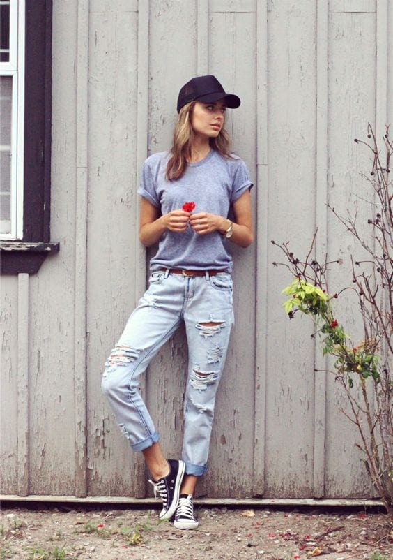 style baseball cap with ripped jeans - Theunstitchd Women's Fashion Blog