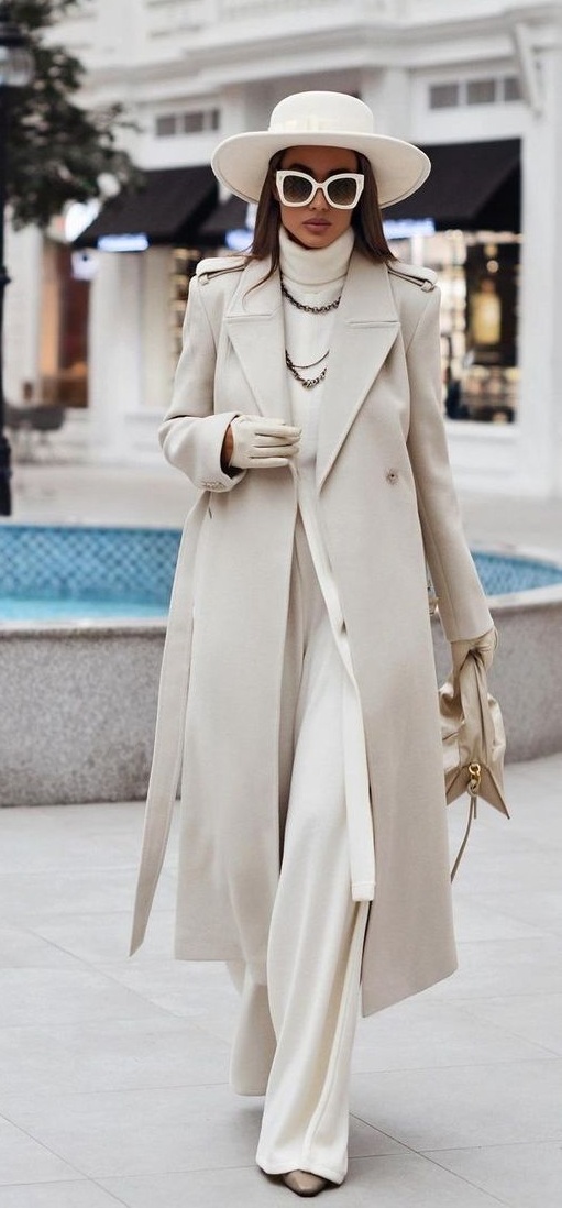 Boss Lady White Outfit for women with white trench coat Theunstitchd Women s Fashion Blog