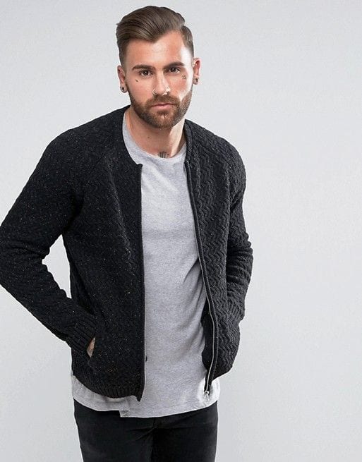 Shops black cardigan mens outfit