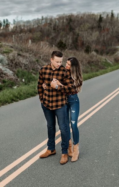 Matching Flannel Shirts Paired with Jeans