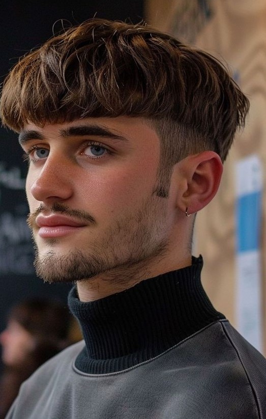 Bowl Cut Also called as Mushroom Cut Hairstyle