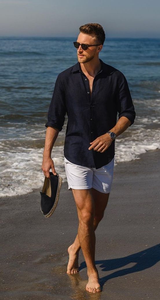 Tailored Shorts with Shirt For Beach Date